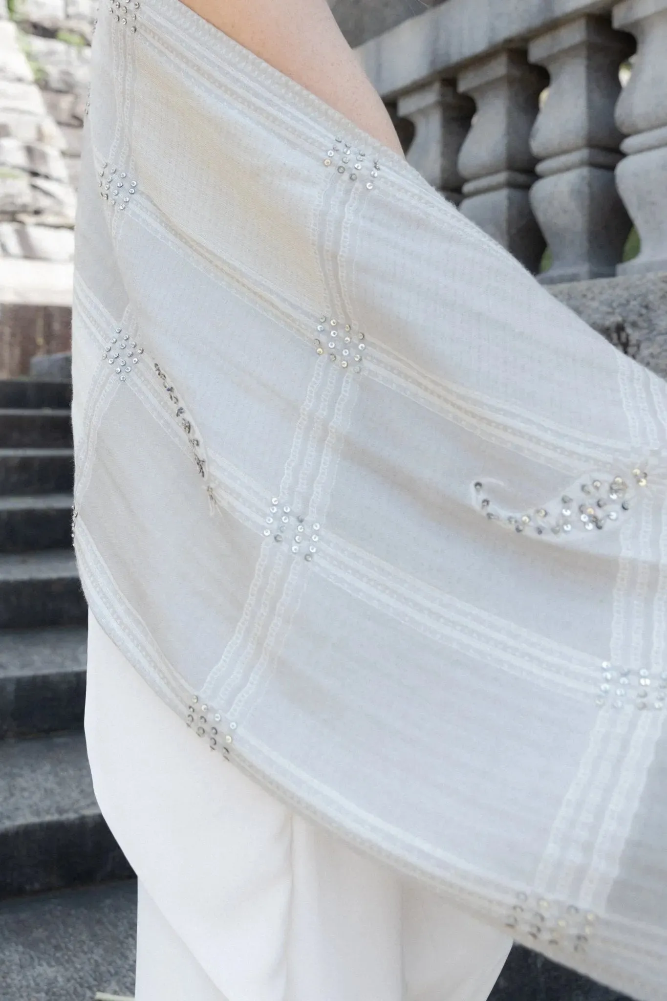Sequin Oversized Block Scarf
