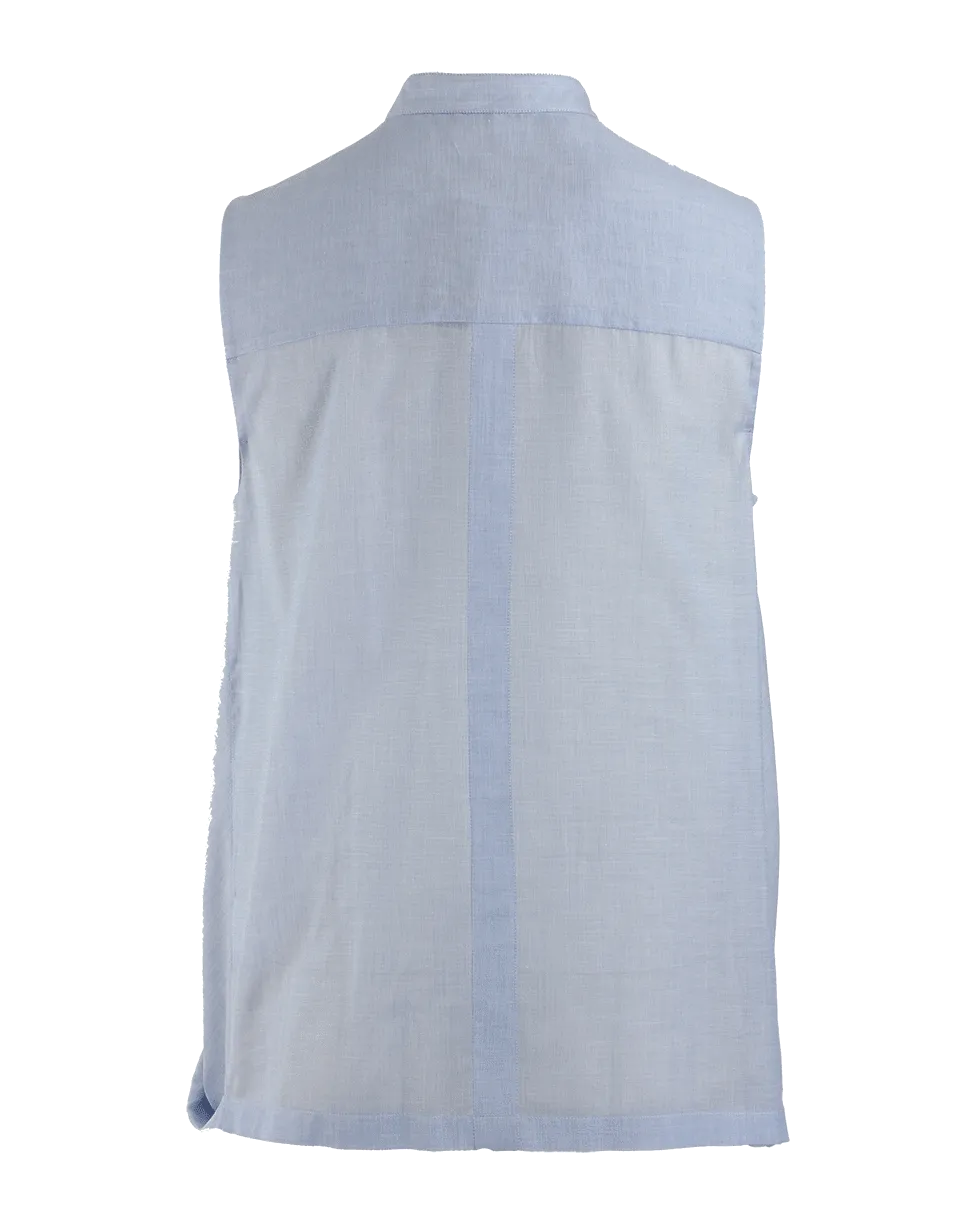 Sleeveless Voile Twist Blouse