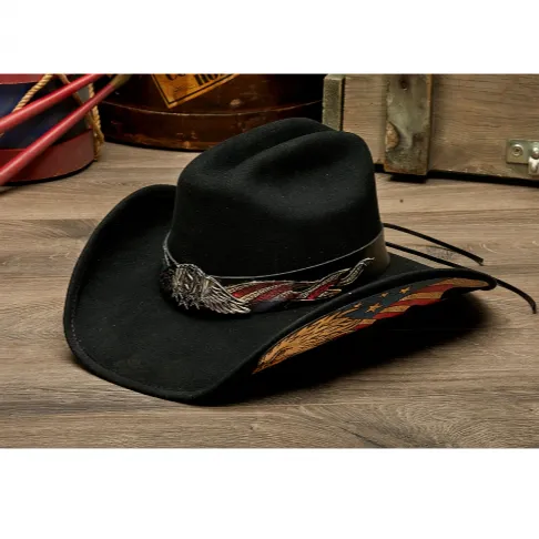 Stampede Western Felt 100X Wool Hat - American Bald Eagle USA