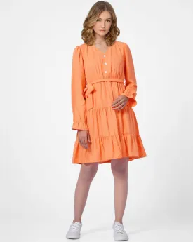 Sunset Orange Tiered Dress