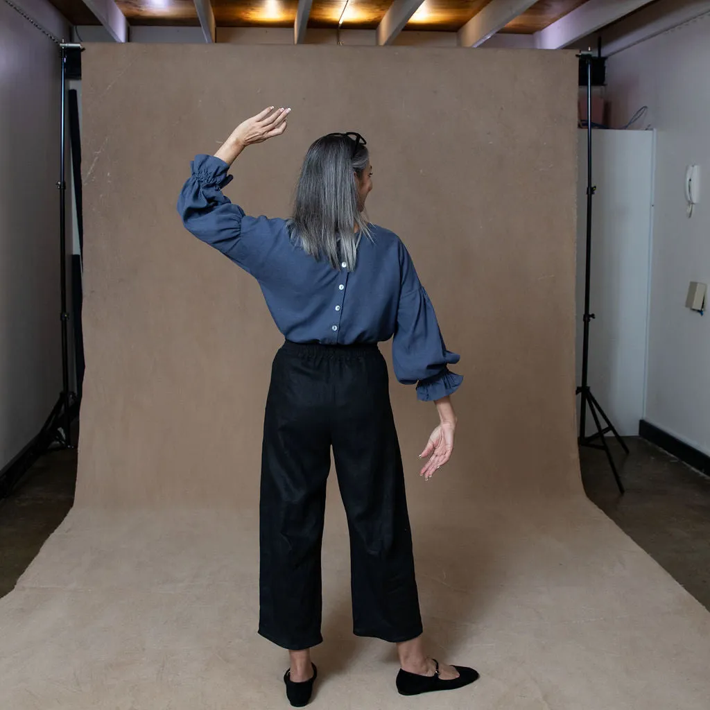Tokyo Black Linen Trouser