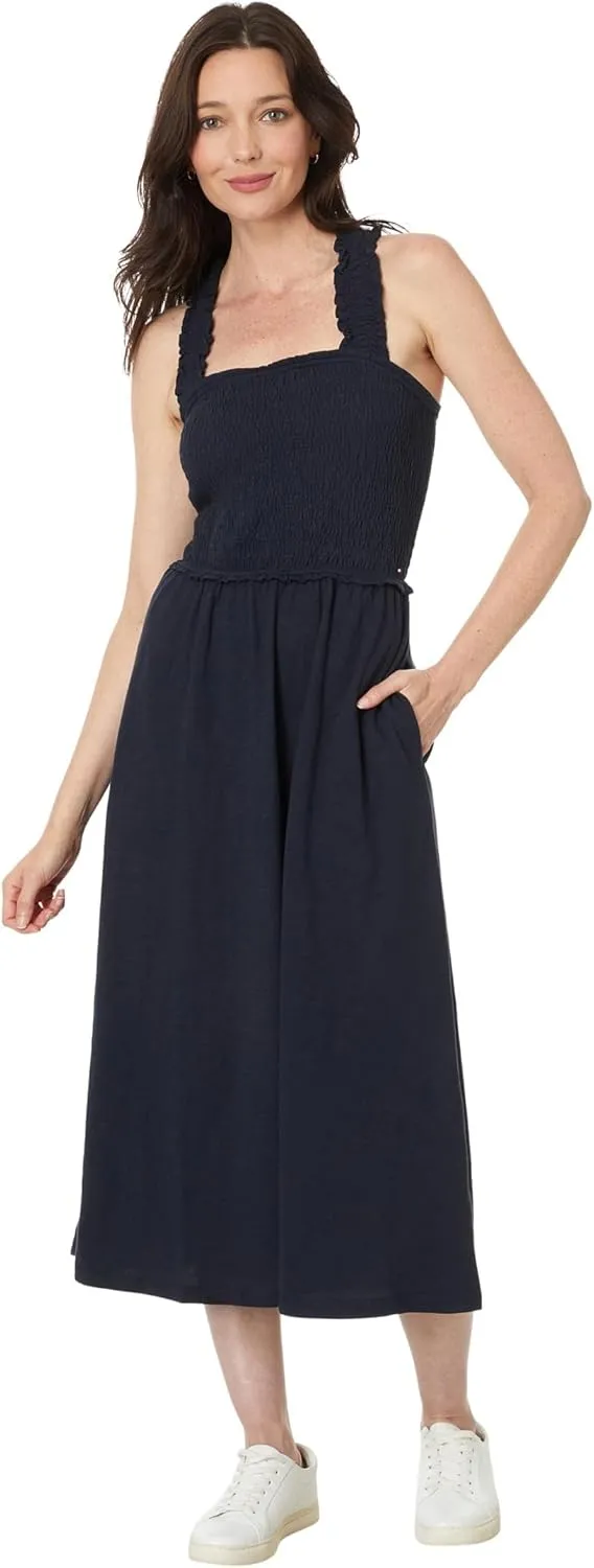 Tommy Hilfiger Women's Solid Smocked Midi Dress
