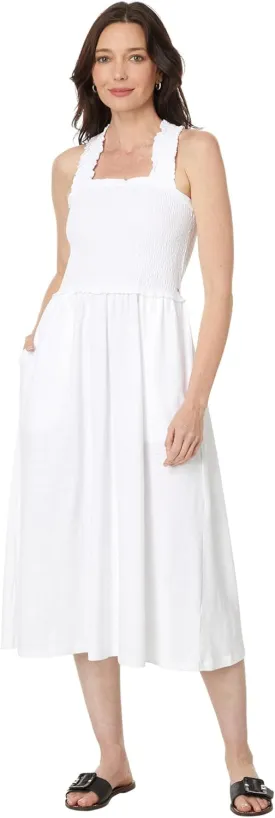 Tommy Hilfiger Women's Solid Smocked Midi Dress