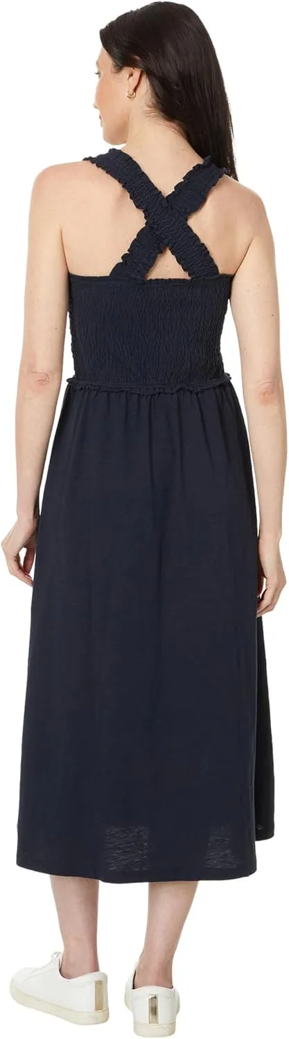 Tommy Hilfiger Women's Solid Smocked Midi Dress