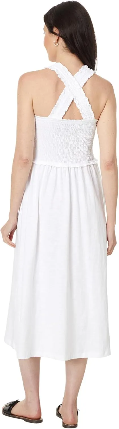 Tommy Hilfiger Women's Solid Smocked Midi Dress