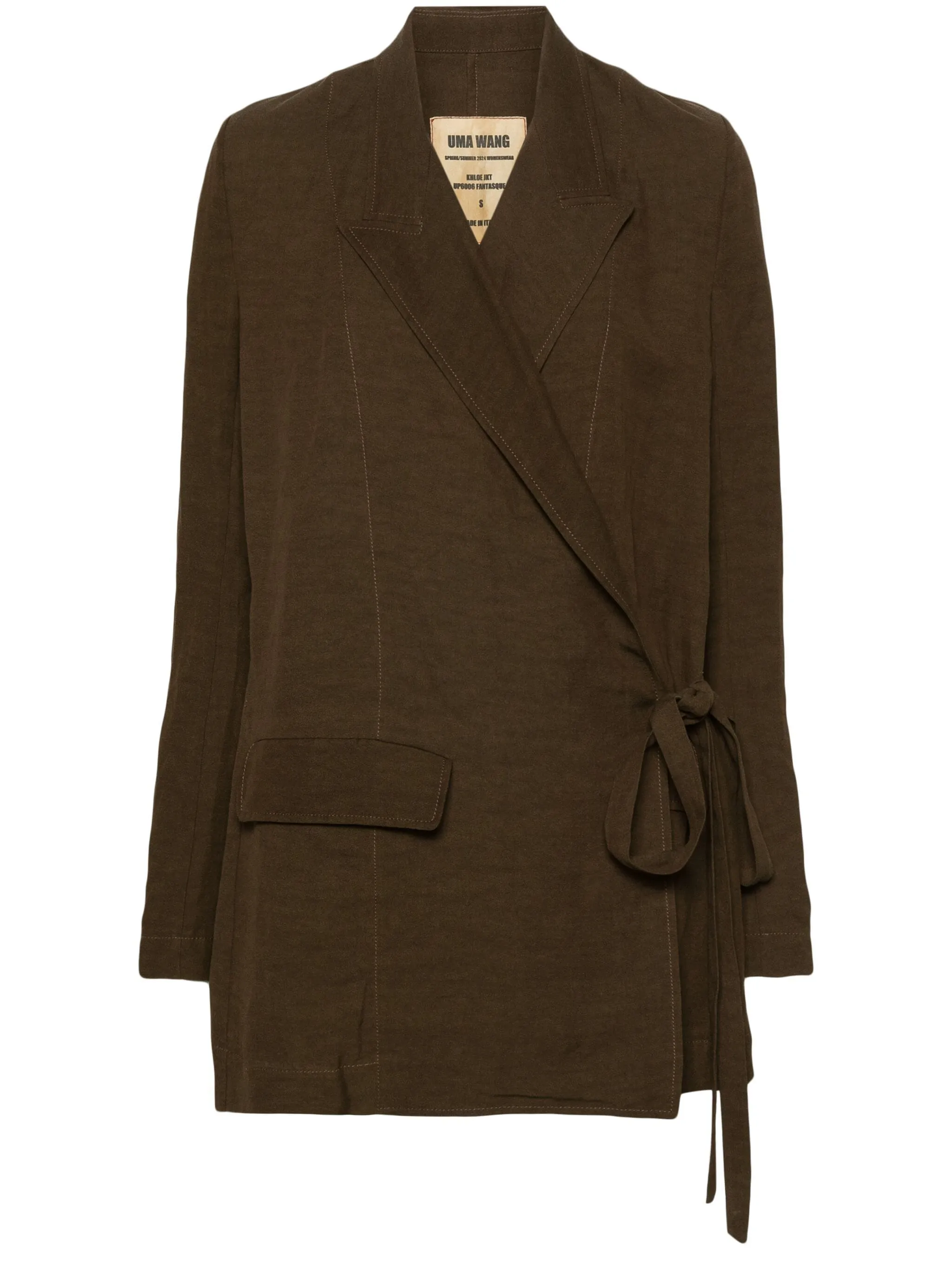 Uma Wang Khloe Jacket Dark Brown Linen