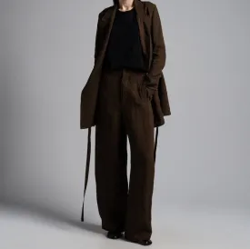 Uma Wang Khloe Jacket Dark Brown Linen