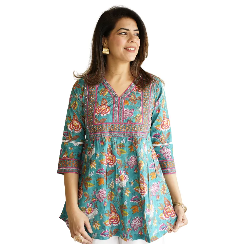 Varsha Top | Sea Green