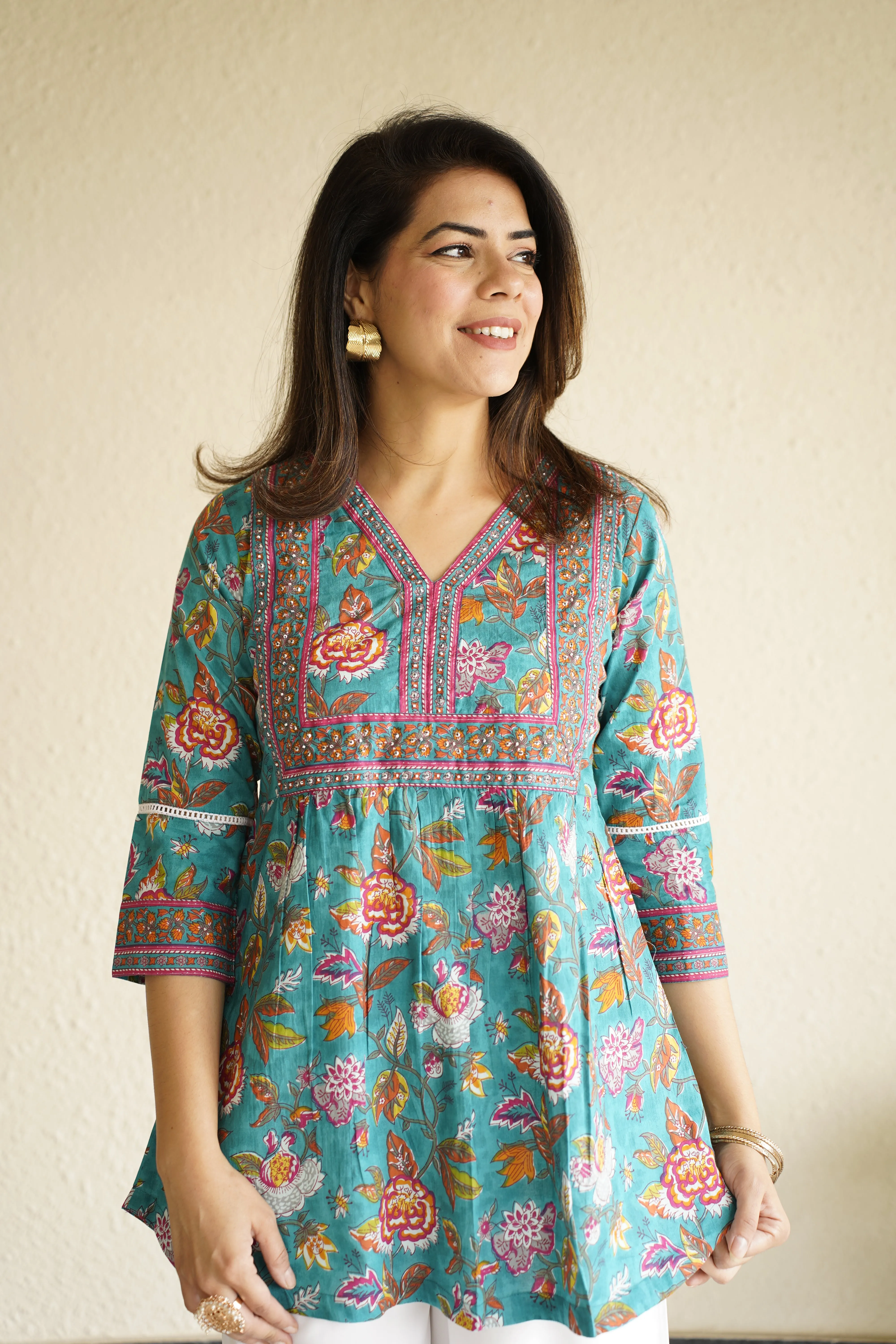 Varsha Top | Sea Green