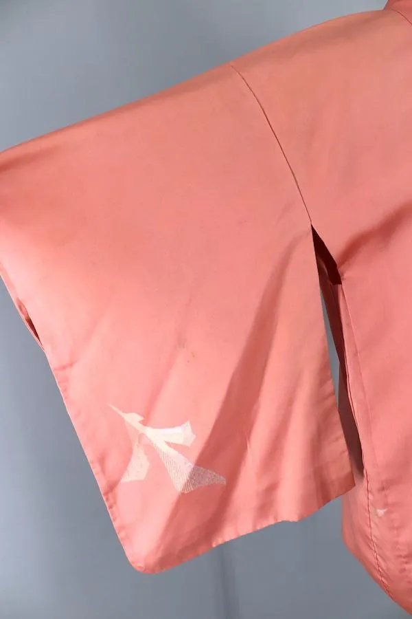 Vintage Kimono Cardigan / Salmon Pink