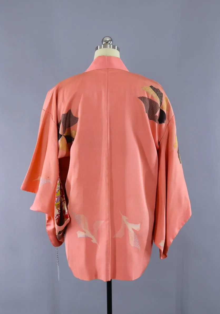 Vintage Kimono Cardigan / Salmon Pink