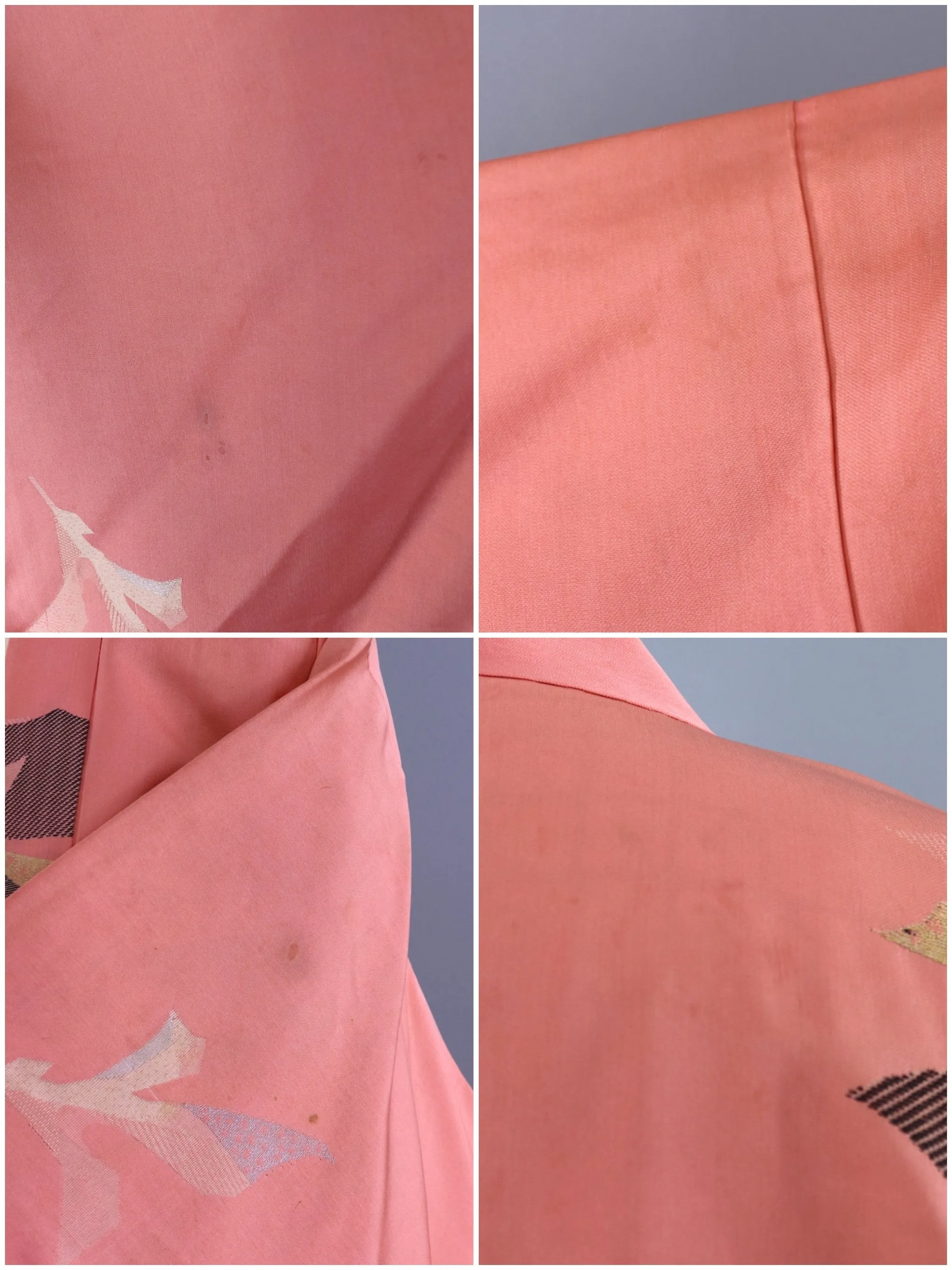 Vintage Kimono Cardigan / Salmon Pink
