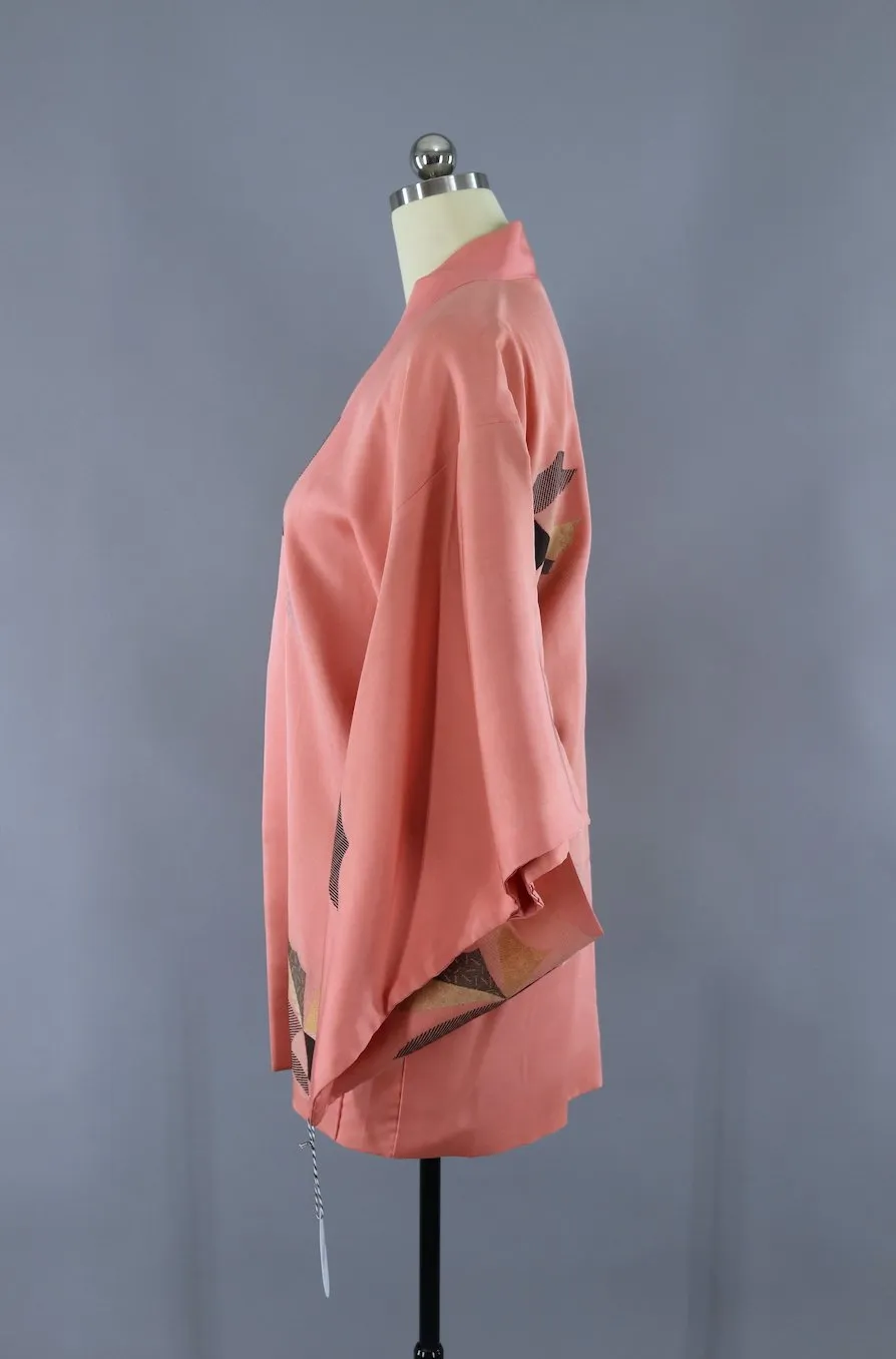 Vintage Kimono Cardigan / Salmon Pink