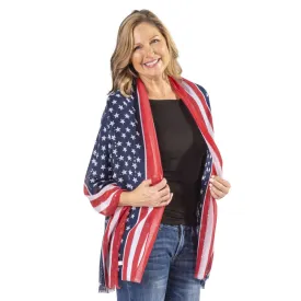 Viscose American Flag Sequin Scarf