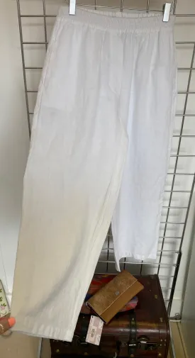 White linen pants