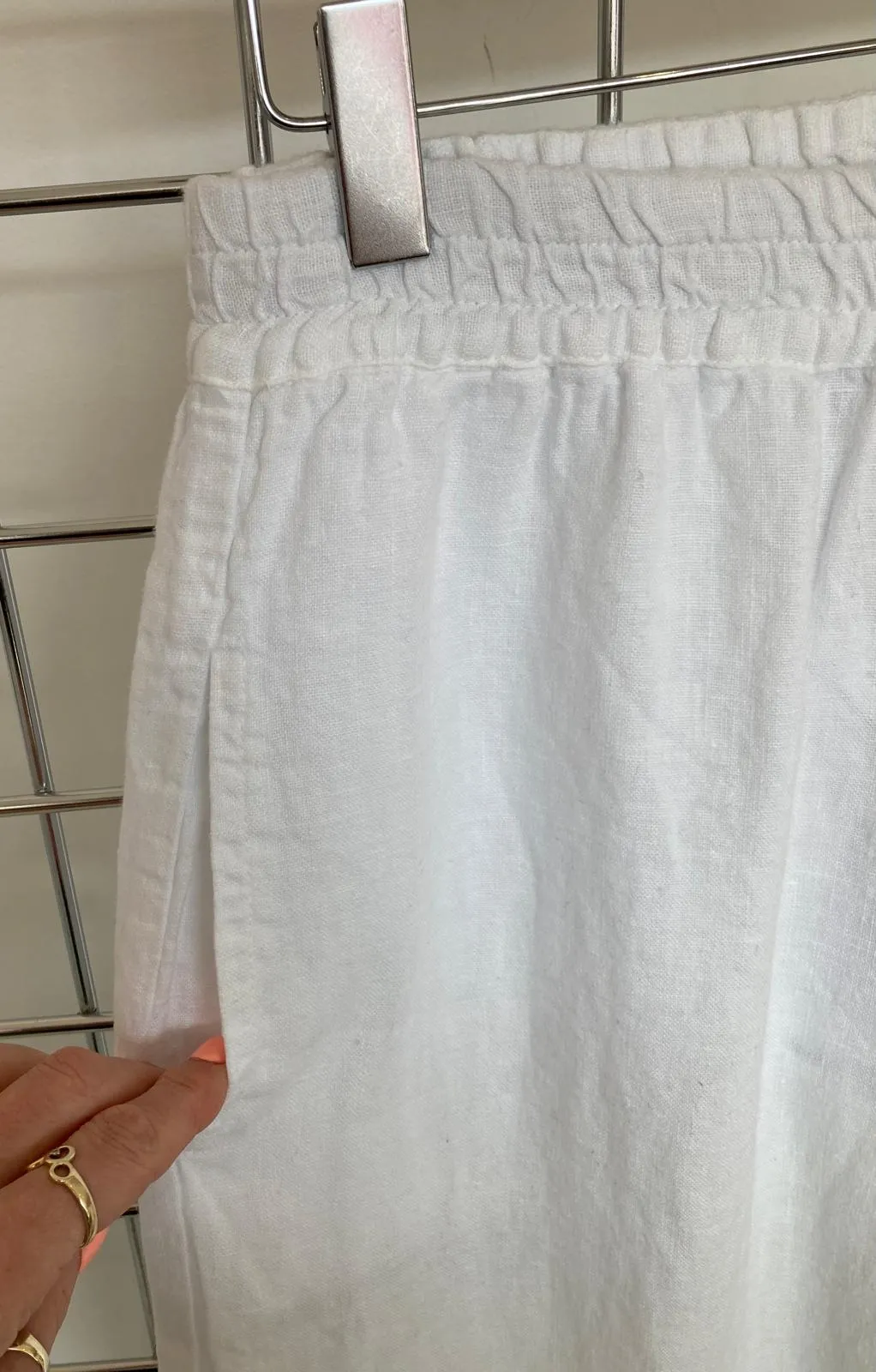White linen pants