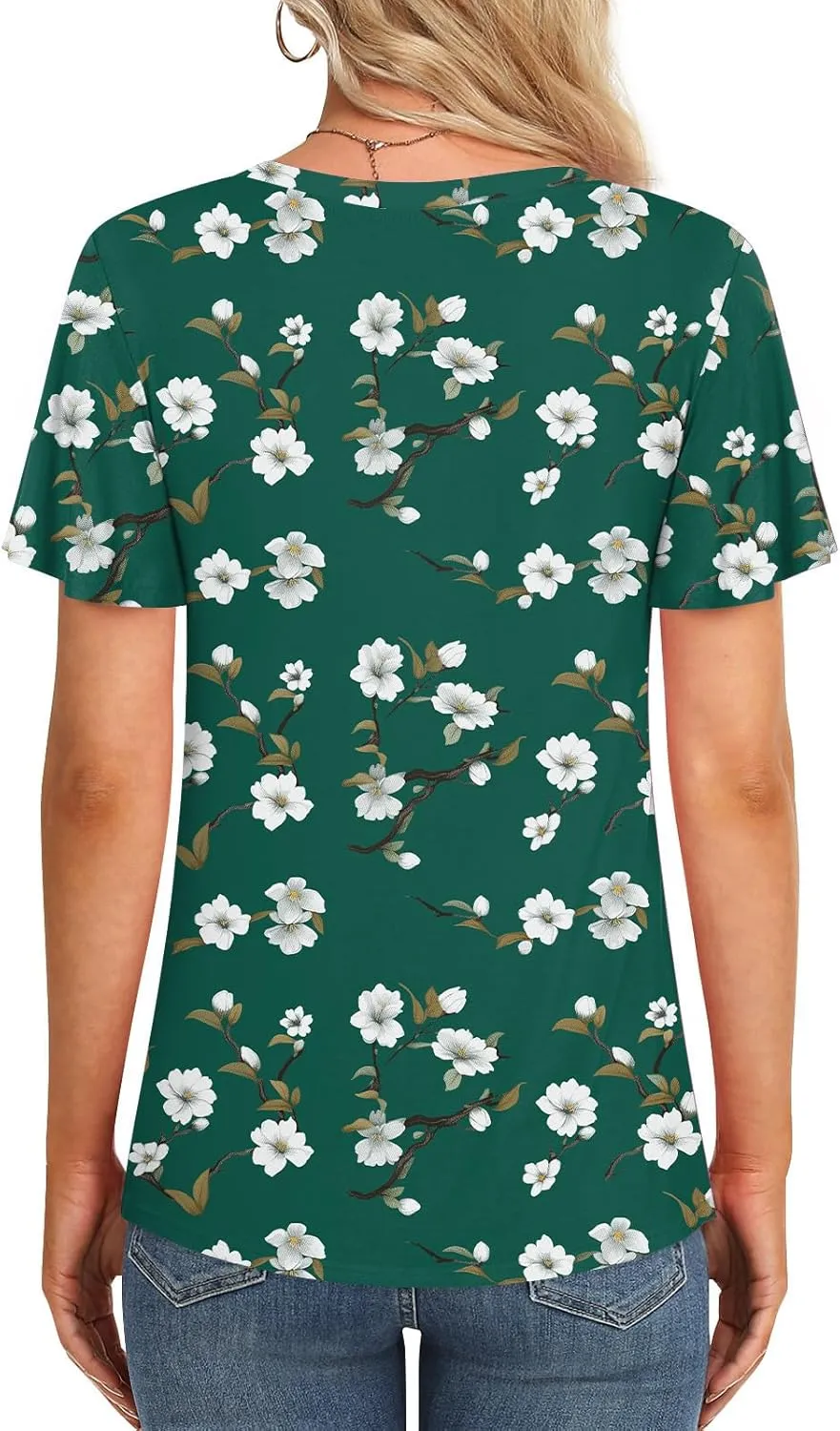 Women's Summer 2025 Casual Tunic Wavy Short Sleeve Blouse Front Twist Tops Tee For Leggings